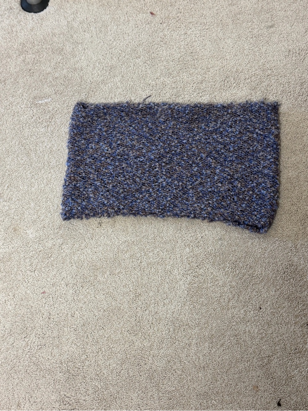 Blue Gray Fuzzy Knit Neck Warmer Scarf Soft Cozy 20.5x11